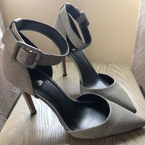 Jessica Simpson Faux Snakeskin Ankle Strap Heels